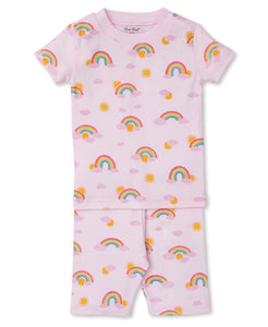 PJs Sunshine Rainbows Short PJ Set Snug PRT - Pink