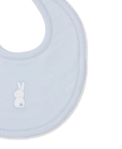 Pique Cuddle Bunnies Bib - Light Blue