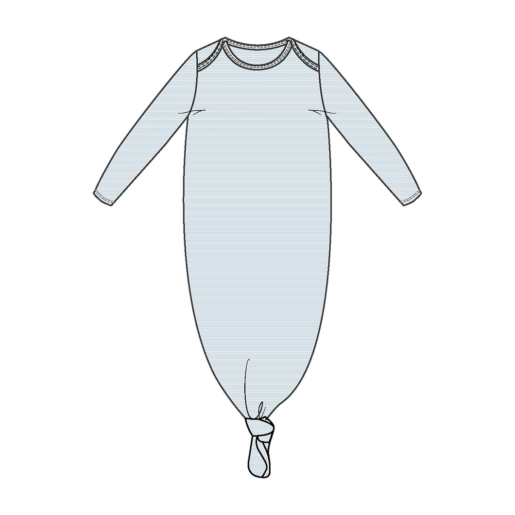 Light Blue Stripe - Knotted Gown