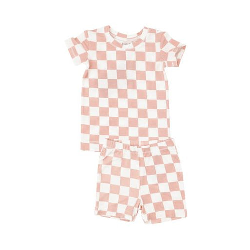 Checkerboard Pink Short Lounge Wear Set