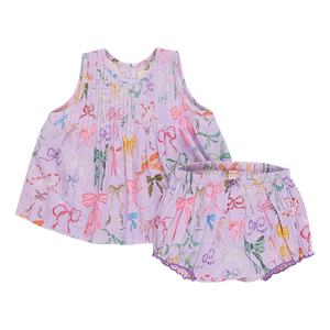 Baby Girls Jaipur 2-Piece Set - Lavender Watercolor Bows