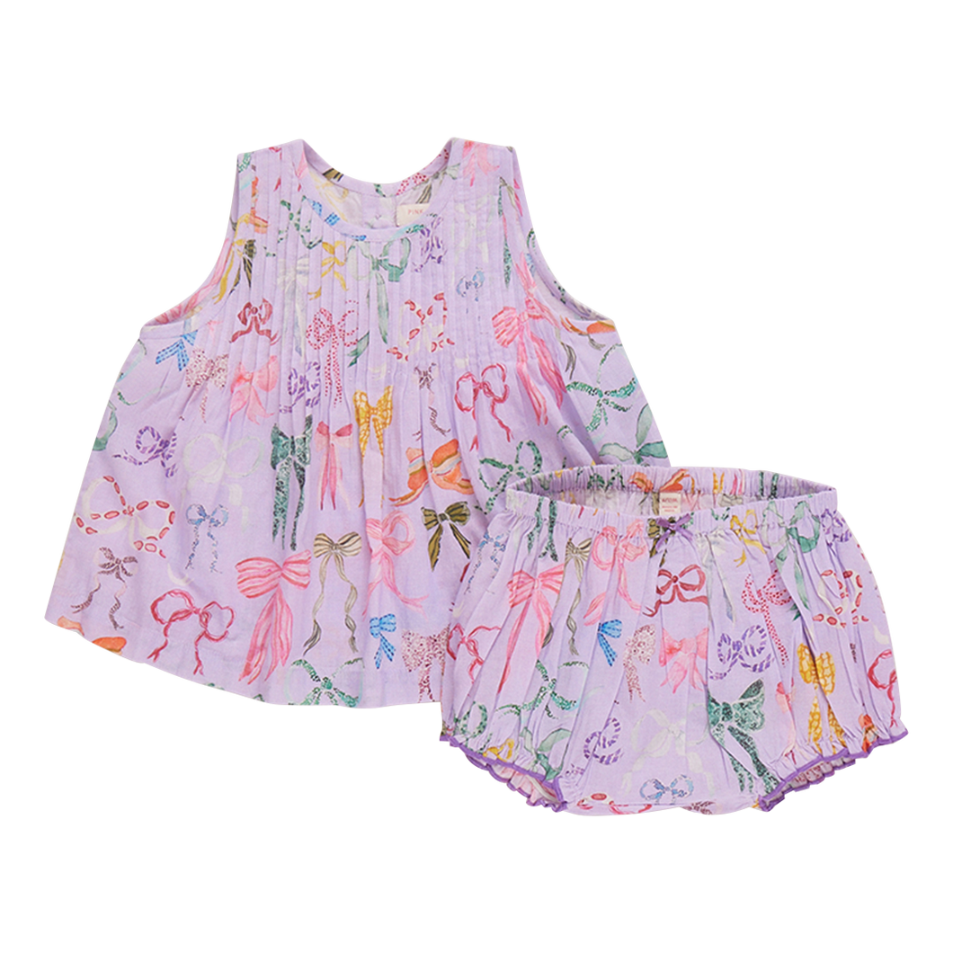 Baby Girls Jaipur 2-Piece Set - Lavender Watercolor Bows