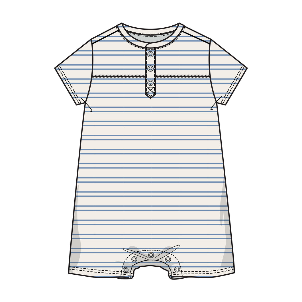 Anchor Rib Stripe Rib Henley Shortall