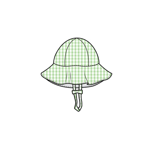 Mini Gingham Green Sunhat