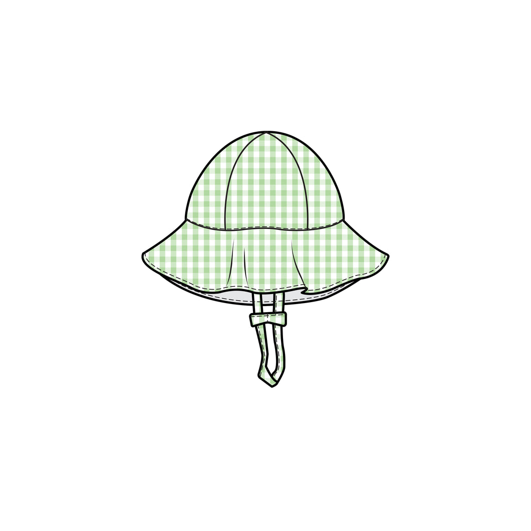 Mini Gingham Green Sunhat