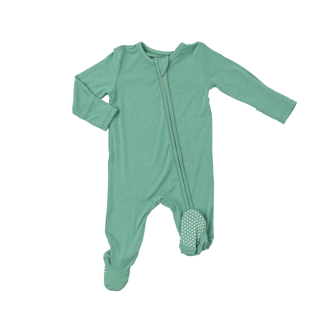 Malachite Green 2 Way Zipper Footie