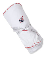 Load image into Gallery viewer, Summer Regatta Hooded Towel w/ Mitt Set - White/Navy