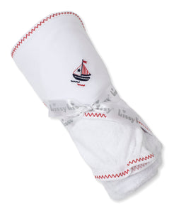 Summer Regatta Hooded Towel w/ Mitt Set - White/Navy