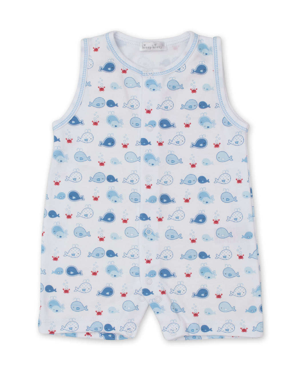 Whale Watch Slvless Playsuit PRT - Multi Blue
