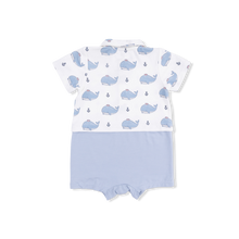 Load image into Gallery viewer, Bubbly Sailor Whales Blue - Short Playsuit