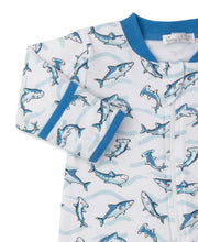 Load image into Gallery viewer, PJs Swift Sharks Footie w/ Zip PRT - Blue