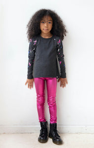 Legging - Metallic Fuchsia