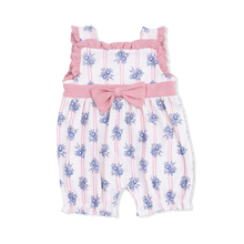 Load image into Gallery viewer, Stripe Dot Roses - Bow Playsuit