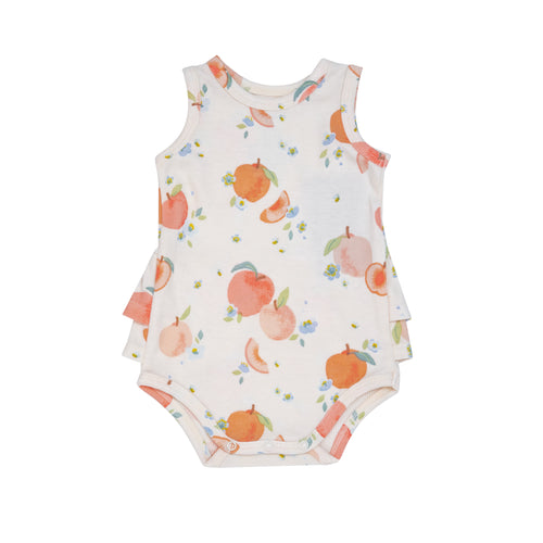 Spring Peaches Ruffle Tank Bubble