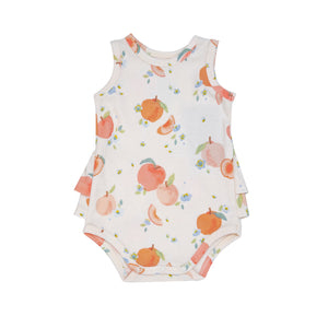 Spring Peaches Ruffle Tank Bubble