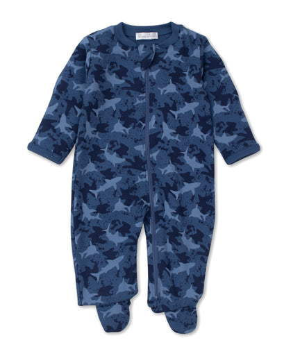 PJs Shark Shivers Footie w/ Zip PRT - Blue