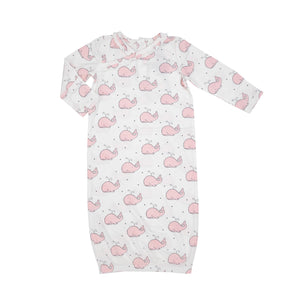 Bubble Whale Pink Kimono Gown