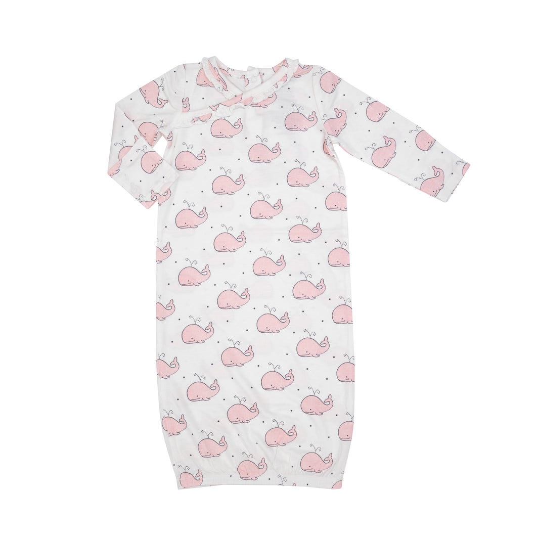 Bubble Whale Pink Kimono Gown
