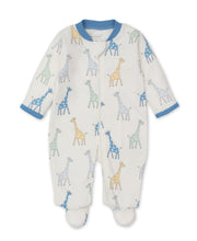 Load image into Gallery viewer, Giraffe Friends Footie w/ Zip PRT - Multi Blue