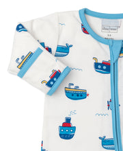 Load image into Gallery viewer, Ocean Traffic Footie w/ Zip PRT - Blue