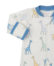 Load image into Gallery viewer, Giraffe Friends Footie w/ Zip PRT - Multi Blue