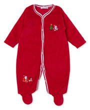 Load image into Gallery viewer, Christmas Magic Velour Footie - Red