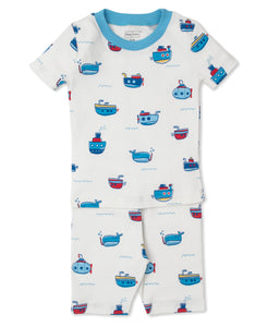 Ocean Traffic Short PJ Set Snug PRT - Blue