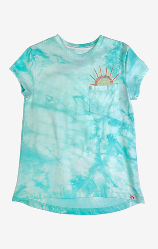Pocket Tee - Aqua Cloud