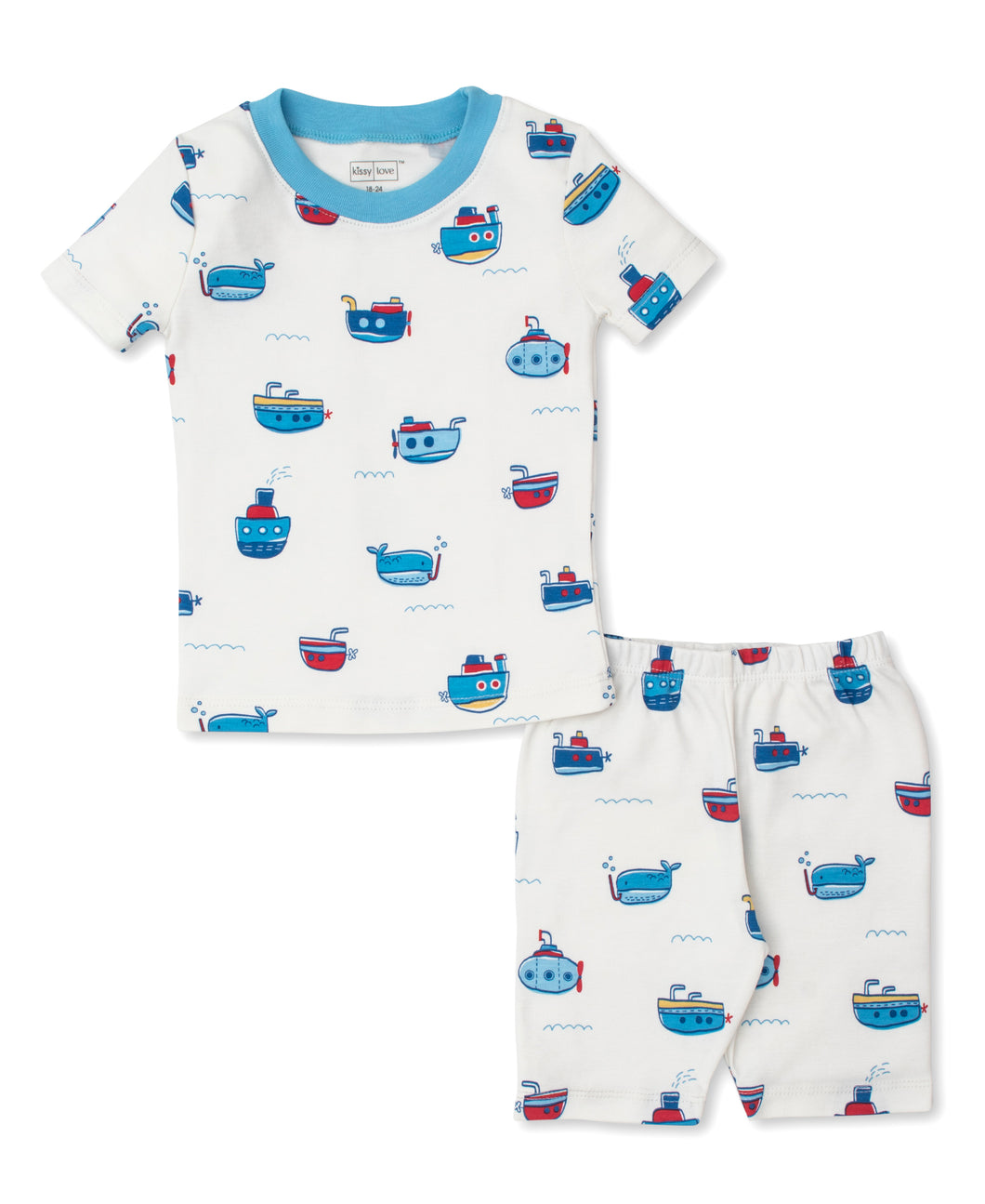 Ocean Traffic Short PJ Set Snug PRT - Blue