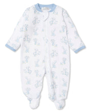Load image into Gallery viewer, Gingham Jungle Footie w/ Zip PRT - Light Blue