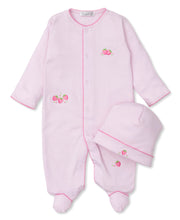 Load image into Gallery viewer, Strawberry Essence Footie w/ Hat Set - Pink