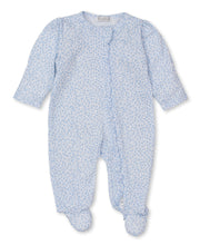 Load image into Gallery viewer, Petite Blooms Footie w/ Zip PRT - Light Blue-LB