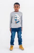 Load image into Gallery viewer, Graphic Long Sleeve Tee Ghost Friends - Heather Mist