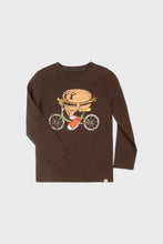 Load image into Gallery viewer, Graphic Long Sleeve Tee Fast Food - Brown