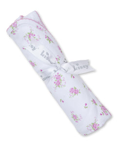 Pink Rose Scrollsl Blanket PRT - White/Pink