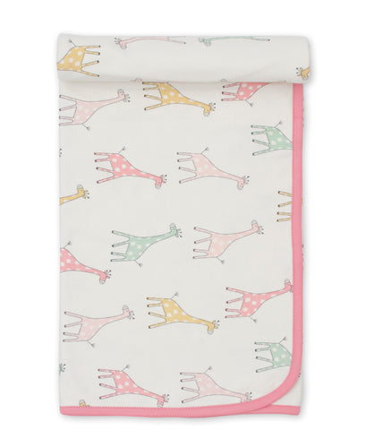 Giraffe Friends Blanket PRT - Multi Pink