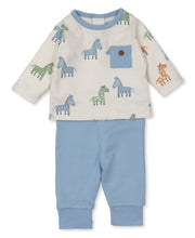 Load image into Gallery viewer, Zebra and Friends Pant Set Mix - Multi Blue