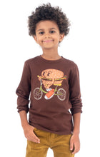 Load image into Gallery viewer, Graphic Long Sleeve Tee Fast Food - Brown
