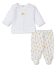 Load image into Gallery viewer, Dotty Ducks Footed Pant Set Mix - Yellow