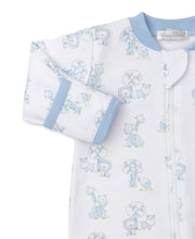Load image into Gallery viewer, Gingham Jungle Footie w/ Zip PRT - Light Blue