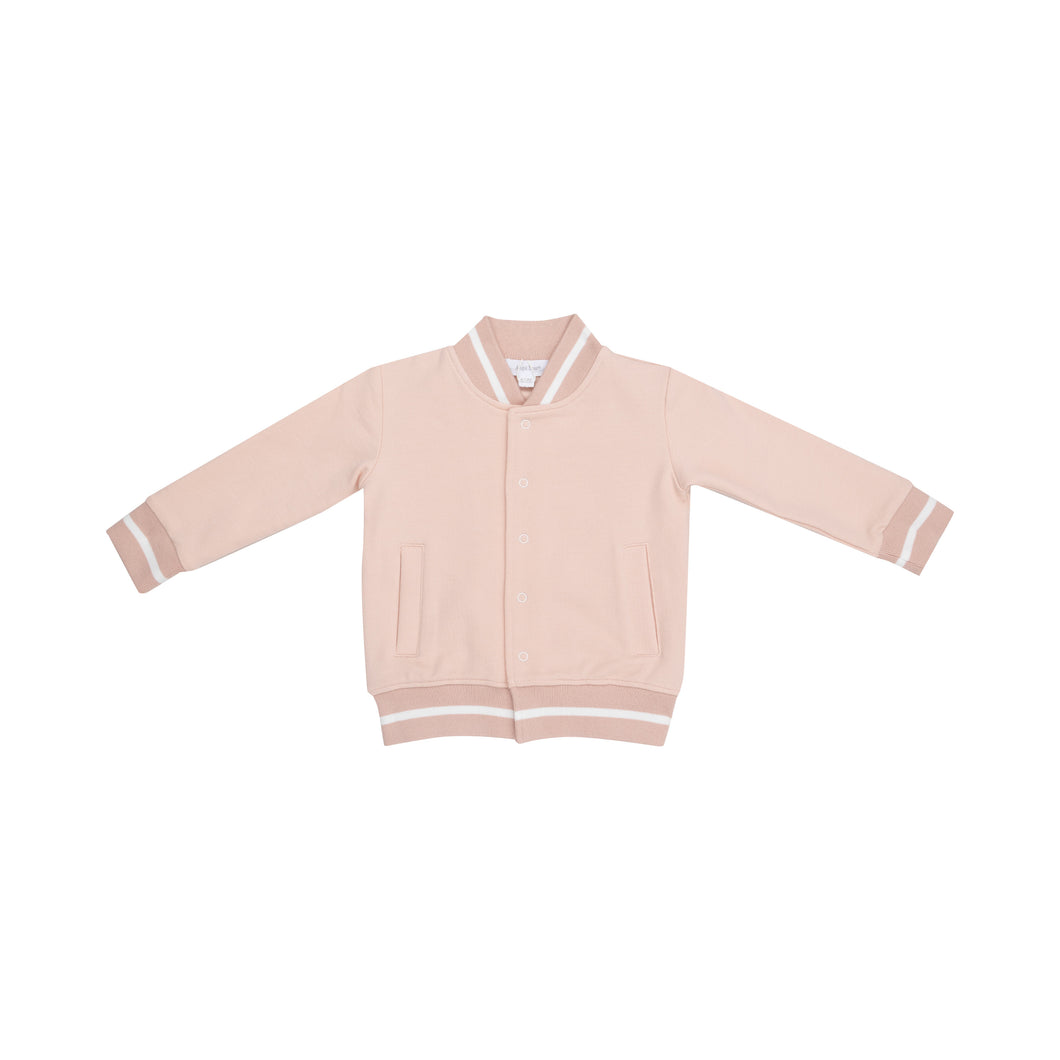 French Terry Solid Pink - Letterman  Jacket