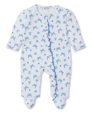 Load image into Gallery viewer, Blooming Bows Footie w/ Zip PRT - Light Blue