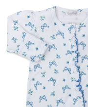 Load image into Gallery viewer, Blooming Bows Footie w/ Zip PRT - Light Blue