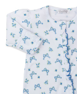 Blooming Bows Footie w/ Zip PRT - Light Blue