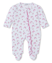 Load image into Gallery viewer, Blooming Bows Footie w/ Zip PRT - Pink