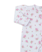 Load image into Gallery viewer, Pink Rose Scroll Footie w/ Zip PRT - White/Pink