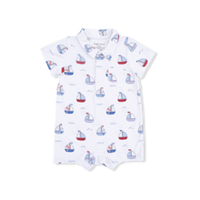 Load image into Gallery viewer, Bubbly Sailboats Blue - Polo Shortie