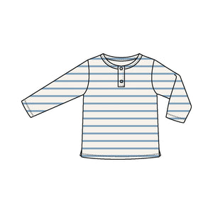 Ribbed Stripe Glacier Lake - L/S Henley