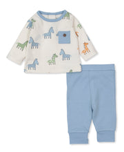 Load image into Gallery viewer, Zebra and Friends Pant Set Mix - Multi Blue