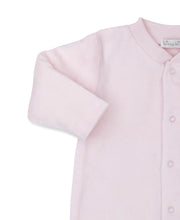 Load image into Gallery viewer, Beary Plaid Velour Footie - Pink